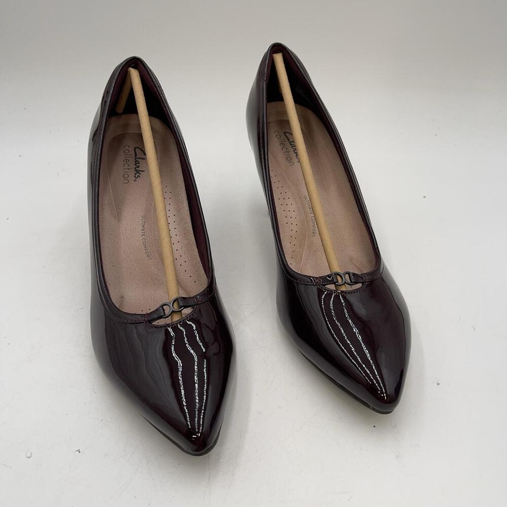 Clarks Katalayna West Shoes Womens Merlot Pointed Toe Kitten Pumps Size 10M - Picture 4 of 12